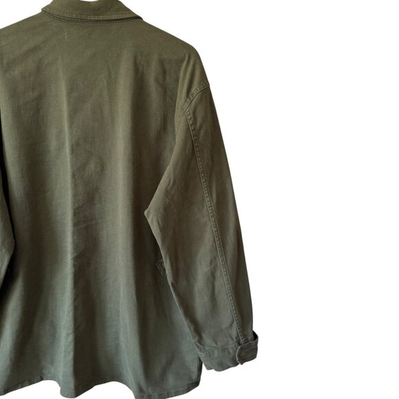 Good American S Utility Jacket Army Green Large Flap Pocket Snap Front Collared - Picture 4 of 14